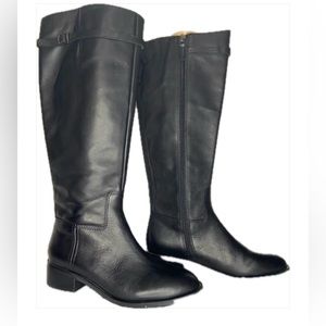 Franco Sarto Leather Riding Boots. Size 6.5. Black leather.